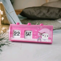 Elegant Desk Clock with Date & Day Display, Alarm System & Manual Date & Day (1 Pc)