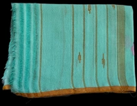 Reshmi Muga Light Blue Brown Border