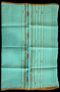 Reshmi Muga Light Blue Brown Border