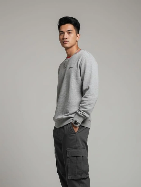 CASUAL SWEATSHIRT - L, GREY