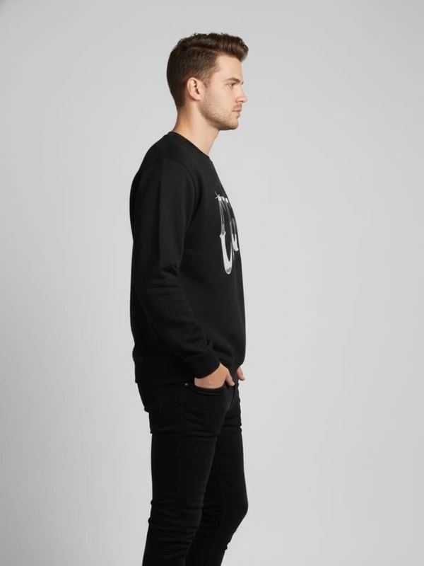 SWEATSHIRT FOR WINTER BY TRENDZI - XL, BLACK