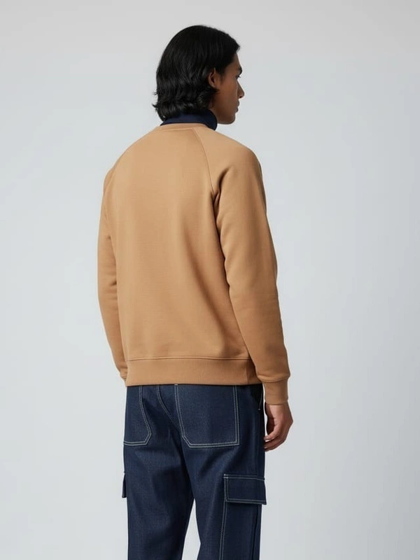 CREWNECK SWEATSHIRT - L, LIGHT BROWN