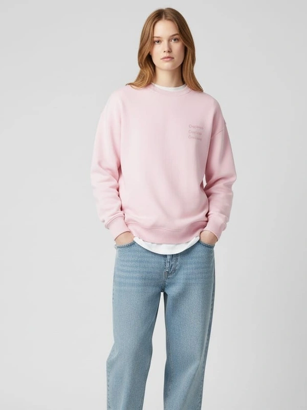 MARJORIE CREWNECK CORNNELIA SWEATSHIRT - L, PINK