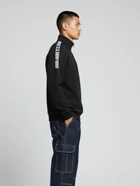 CASUAL QUATER ZIP SWEATSHIRT - XL, BLACK