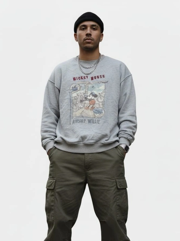 CASUAL SWEATSHIRT - 2XL, GREY