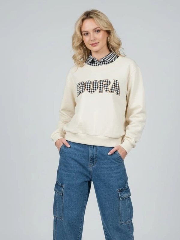 WOMENS GAMEDAY COUTURE4 CREAM SETON SWEATSHIRT - M, BODY COLOUR