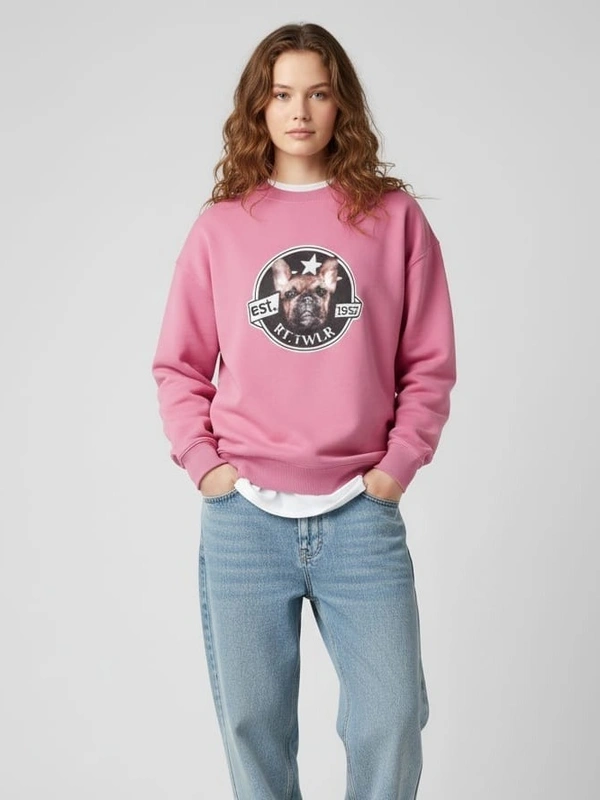 KISS ONE FRENCH BULLDOG SWEATSHIRT - M, PINK