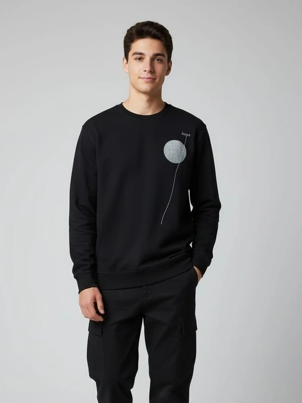 BLACK MONOCHROMATIC CASUAL OUTFIT - XL, BLACK