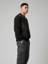 CASUAL SWEATSHIRT - 2XL, BLACK