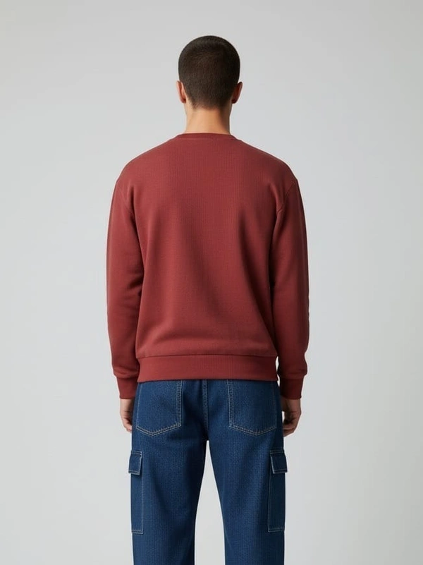 BURGUNDY CREWNECK SWEATSHIRT - L, MAROON