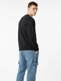 NIKE BLACK REGULAR SWEATSHIRT - M, BLACK