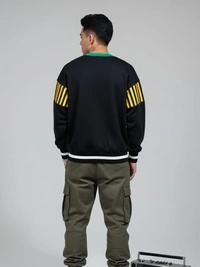 OVERSIZED CREWNECK SWEATSHIRT - 2XL, BLACK