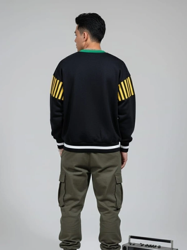 OVERSIZED CREWNECK SWEATSHIRT - 2XL, BLACK