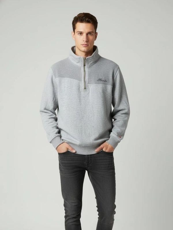 ZIP STONE SWEATSHIRT - M, GREY