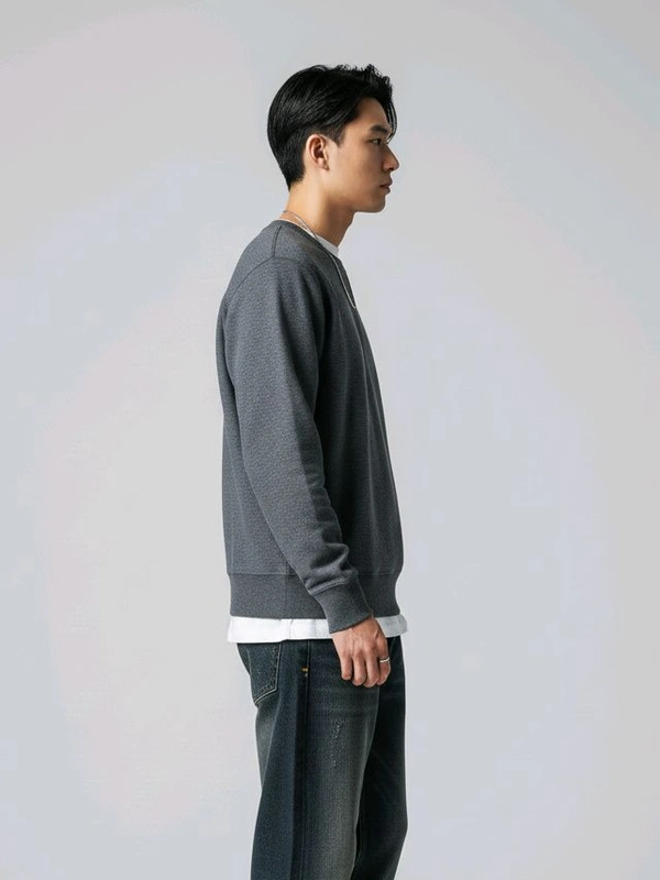 CLASSIC CREWNECK SWEATSHIRT - M, WASHED GREY