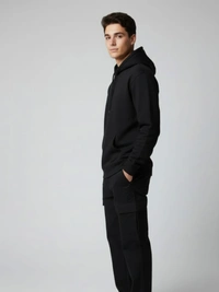 PLANE HOODIE BY TRENDZI FOR MEN ,WOMEN - L, BLACK