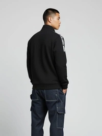 CASUAL QUATER ZIP SWEATSHIRT - XL, BLACK