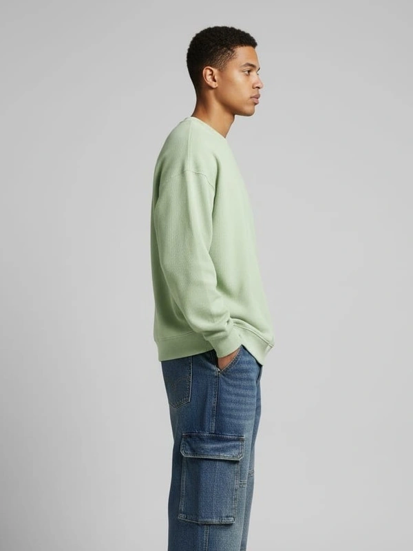 BAGGY SWEATSHIRT - M, LIGHT GREEN