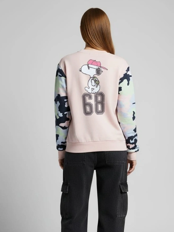 PINK SNOOPY PEANUTS CUTE SEATSHIRT - S, PINK