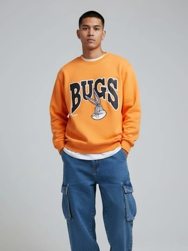 LOONEY TUNES BUGS BUNNY SWEATSHIRT - XL, ORANGE