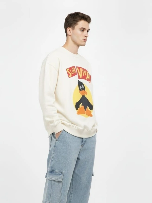 CREWNECK SWEATSHIRT - M, WHITE