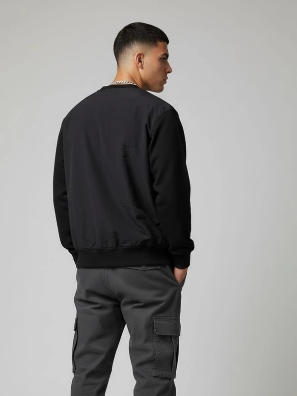 CASUAL SWEATSHIRT - 2XL, BLACK