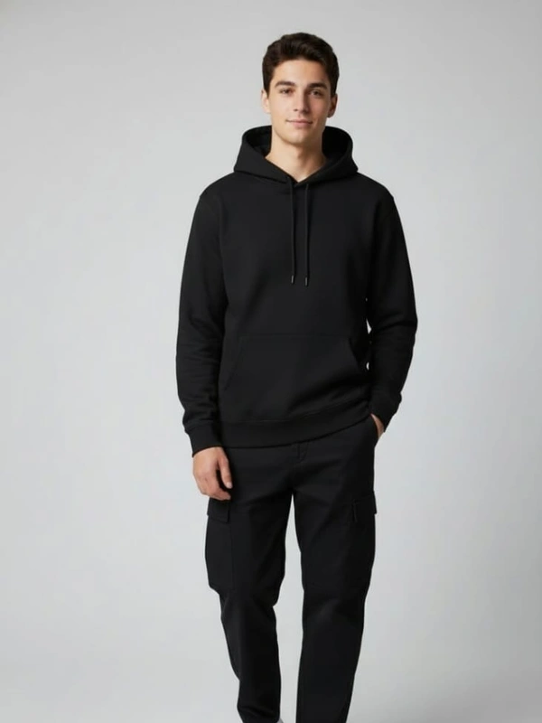 PLANE HOODIE BY TRENDZI FOR MEN ,WOMEN - L, BLACK