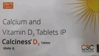CSC Pharmaceuticals Calciness D3 Tablets - Strip of 15 Tablets