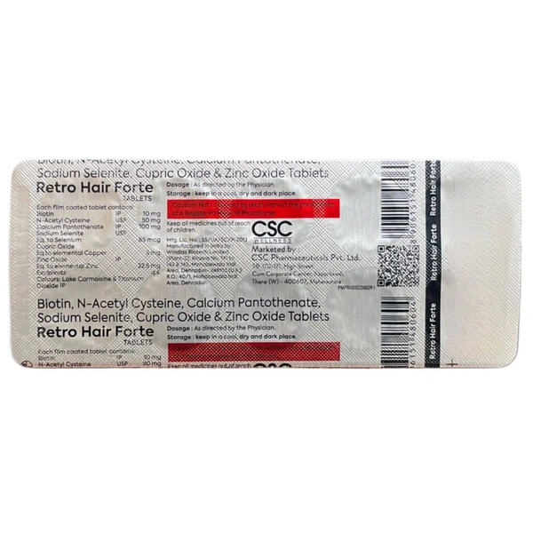 CSC Pharmaceuticals Retro Hair Forte Tablets - Strip of 10 Tablets