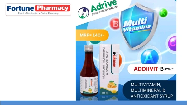 Adrive Pharma Addiivit B Syrup - Pack of 200ml Syrup