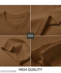 Eenfnety ™ Men Fashion Cotton Blend T-Shirt | Men Half Sleeve Casual Regular Fit T Shirt | Stylish Trendy Solid Men Mandarin Collar Hlaf Sleeves Combo T-Shirt for Men | Laple collar t-shirt - XS,S,M, Mocha Brown
