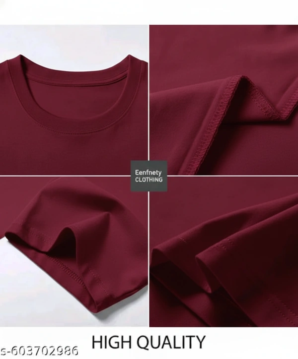 Eenfnety ™ Men Fashion Cotton Blend T-Shirt | Men Half Sleeve Casual Regular Fit T Shirt | Stylish Trendy Solid Men Mandarin Collar Hlaf Sleeves Combo T-Shirt for Men | Laple collar t-shirt - XS,S,M, Burgundy