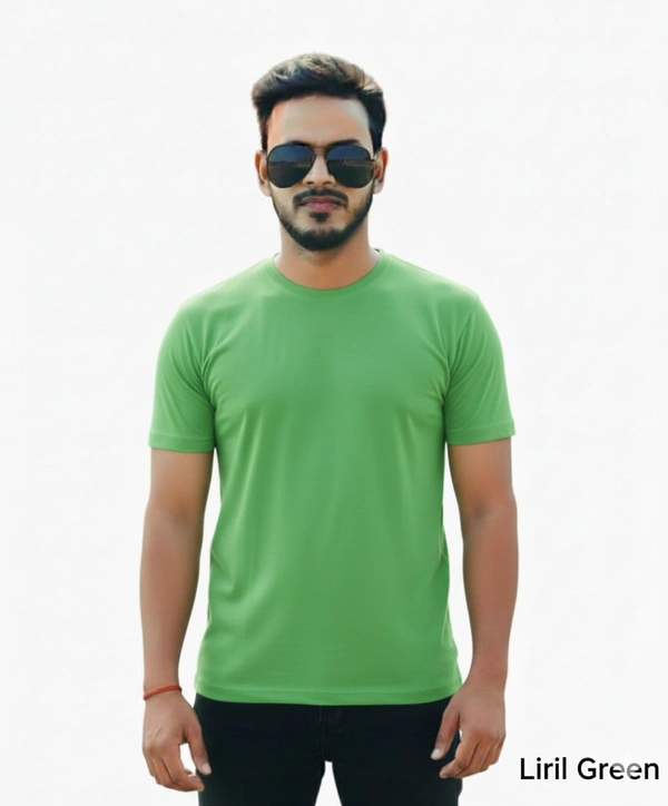Eenfnety ™ Men Fashion Cotton Blend T-Shirt | Men Half Sleeve Casual Regular Fit T Shirt | Stylish Trendy Solid Men Mandarin Collar Hlaf Sleeves Combo T-Shirt for Men | Laple collar t-shirt - XS,S,M, Liril Green