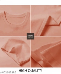 Eenfnety ™ Men Fashion Cotton Blend T-Shirt | Men Half Sleeve Casual Regular Fit T Shirt | Stylish Trendy Solid Men Mandarin Collar Hlaf Sleeves Combo T-Shirt for Men | Laple collar t-shirt - XS,S,M, Peach Fuzz
