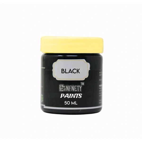 Eenfnety ™ Paints PCENFP0001 Black 50 ml High Gloss Finish Paint for Interior Exterior Metal & Wood Surfaces with Fast Drying Anti-Rust & Complete Coverage . 