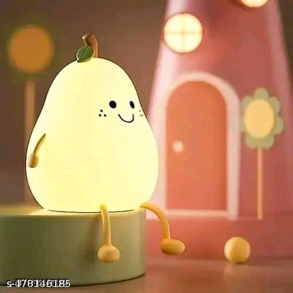 Night PCENFAP017 Lamp for Bedroom, Cute Lamp, Night Lamp for Kids, Silicone Lamp, Cute Night Lamp, Birthday Gifts, Lamp for Kids, Light Lamp, Diwali Light, Rechargeable, Pear Lamp (Warm White)