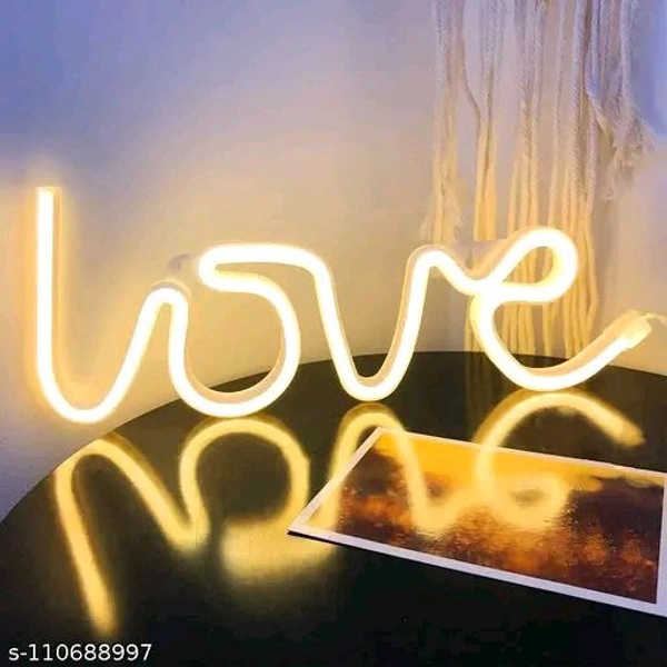 BM Love PCENFAP022 Neon Led Light Sign for Love Room Decoration Accessory, Table Decoration, Gifts, Night Light with (USB+Battery)(WARM WHITE) || Love light lamp || Love Neon Lights || Love Lighting gift ||Love Lights || Love Neon Light