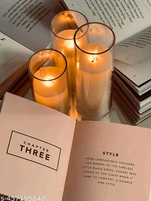 LED PCENFAP025 candle in a transparent cup, 3 pcs set, Flickering flame, Premium & elegant candles for home decor, festive & diwali decor
Name: LED candle in a transparent cup, 3 pcs set, Flickering flame, Premium & elegant candles for home decor, festive & diwali decor