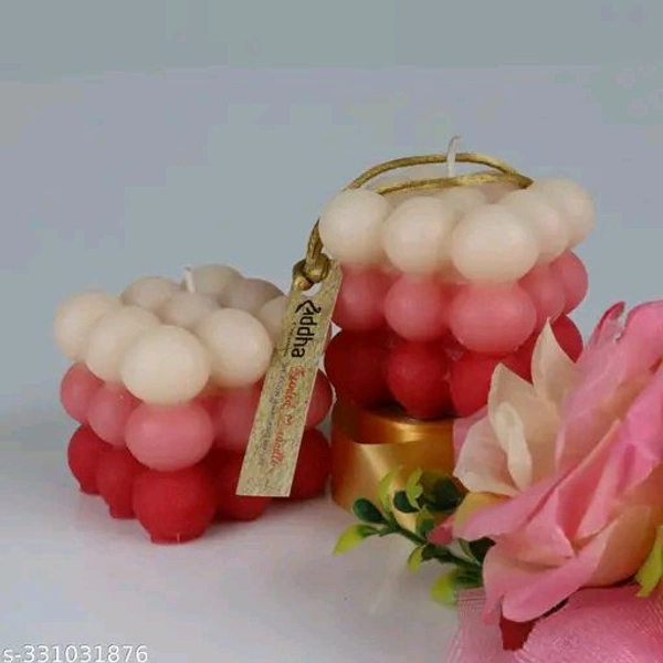 Pure PCENFAP030 Soy Wax Candles| Smokeless Candles| Scented Candles| 3X3 Bubble Candle|White & Pink Color| Set Of 2
- Red