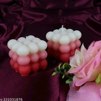 Pure PCENFAP030 Soy Wax Candles| Smokeless Candles| Scented Candles| 3X3 Bubble Candle|White & Pink Color| Set Of 2
- Red