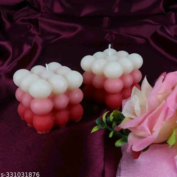 Pure PCENFAP030 Soy Wax Candles| Smokeless Candles| Scented Candles| 3X3 Bubble Candle|White & Pink Color| Set Of 2
- Red