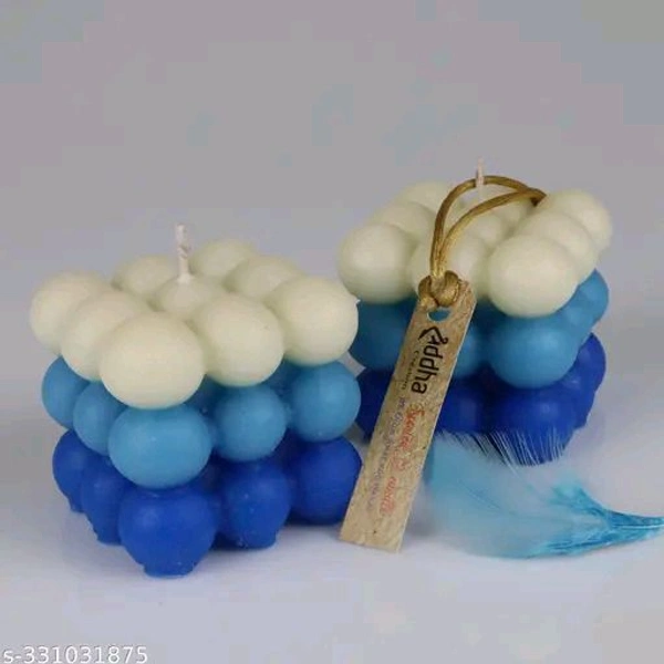 Pure PCENFAP030 Soy Wax Candles| Smokeless Candles| Scented Candles| 3X3 Bubble Candle|White & Pink Color| Set Of 2
- Blue