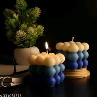 Pure PCENFAP030 Soy Wax Candles| Smokeless Candles| Scented Candles| 3X3 Bubble Candle|White & Pink Color| Set Of 2
- Blue