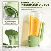 2 In 1 PCENF5428 Oil Sprayer & Dispenser Bottle for Kitchen | Free steel straw | For Cooking, Salad, Air Fryer, Barbecue, Baking | Premium Glass Bottle |