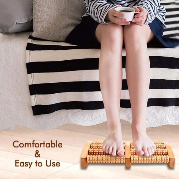 DAILY DAYS Wooden Roller Foot Massager Big Size Body Stress Buster & Accupressure Point Device Relaxation Health Care Product foot massager and Legs Pain Relief Massager | set of 1