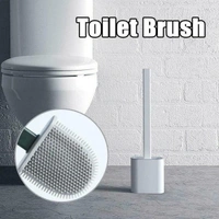 Silicon Toilet Brush with Slim Holder Stand