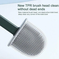 Silicon Toilet Brush with Slim Holder Stand