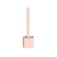 Silicon Toilet Brush with Slim Holder Stand