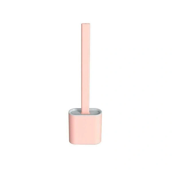 Silicon Toilet Brush with Slim Holder Stand