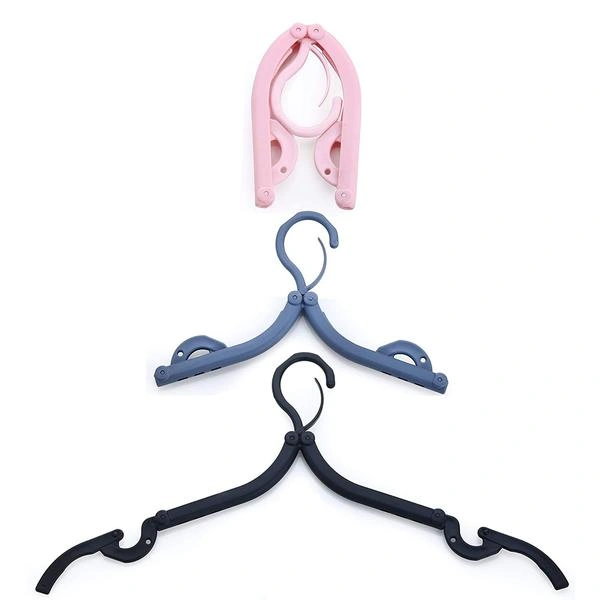 Portable & Foldable Multicolor Plastic Hangers (2pc)